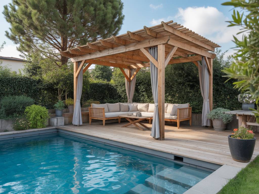 Pergola bois piscine terrasse : idées et conseils pour créer un espace détente élégant
